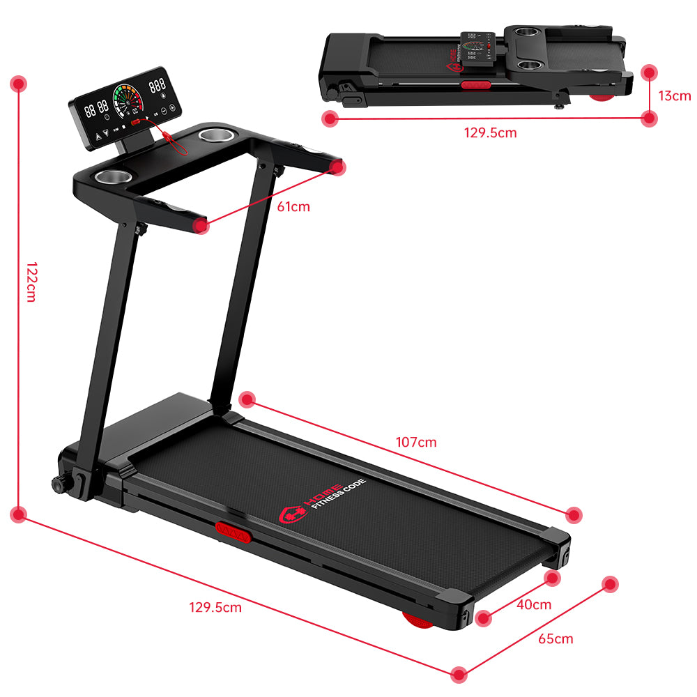 Folding Treadmill Q8 Pro, 1-14KM/H, 20% Auto Incline, Touch Control