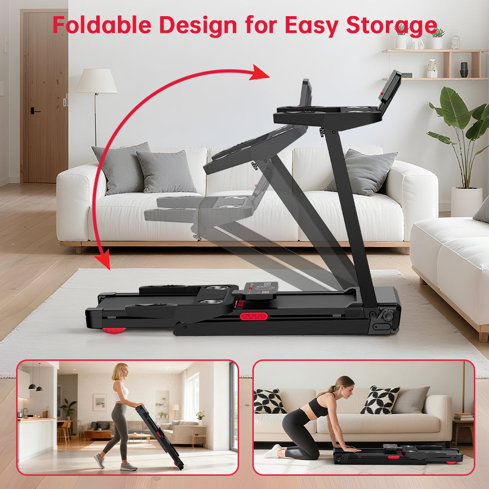 Folding Treadmill Q8 Pro, 1-14KM/H, 20% Auto Incline, Touch Control
