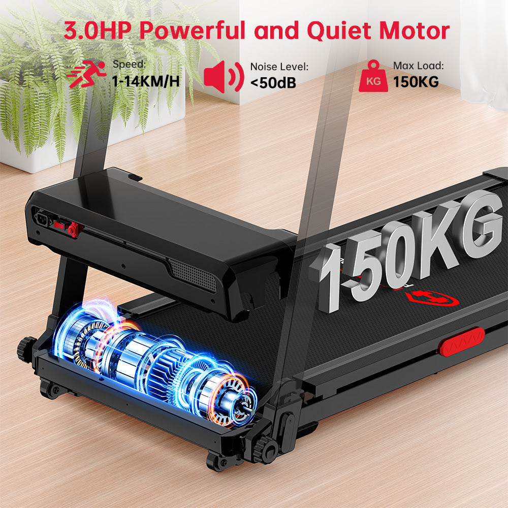 Folding Treadmill Q8, 1-12KM/H, 5% Manual Incline, Touch Control