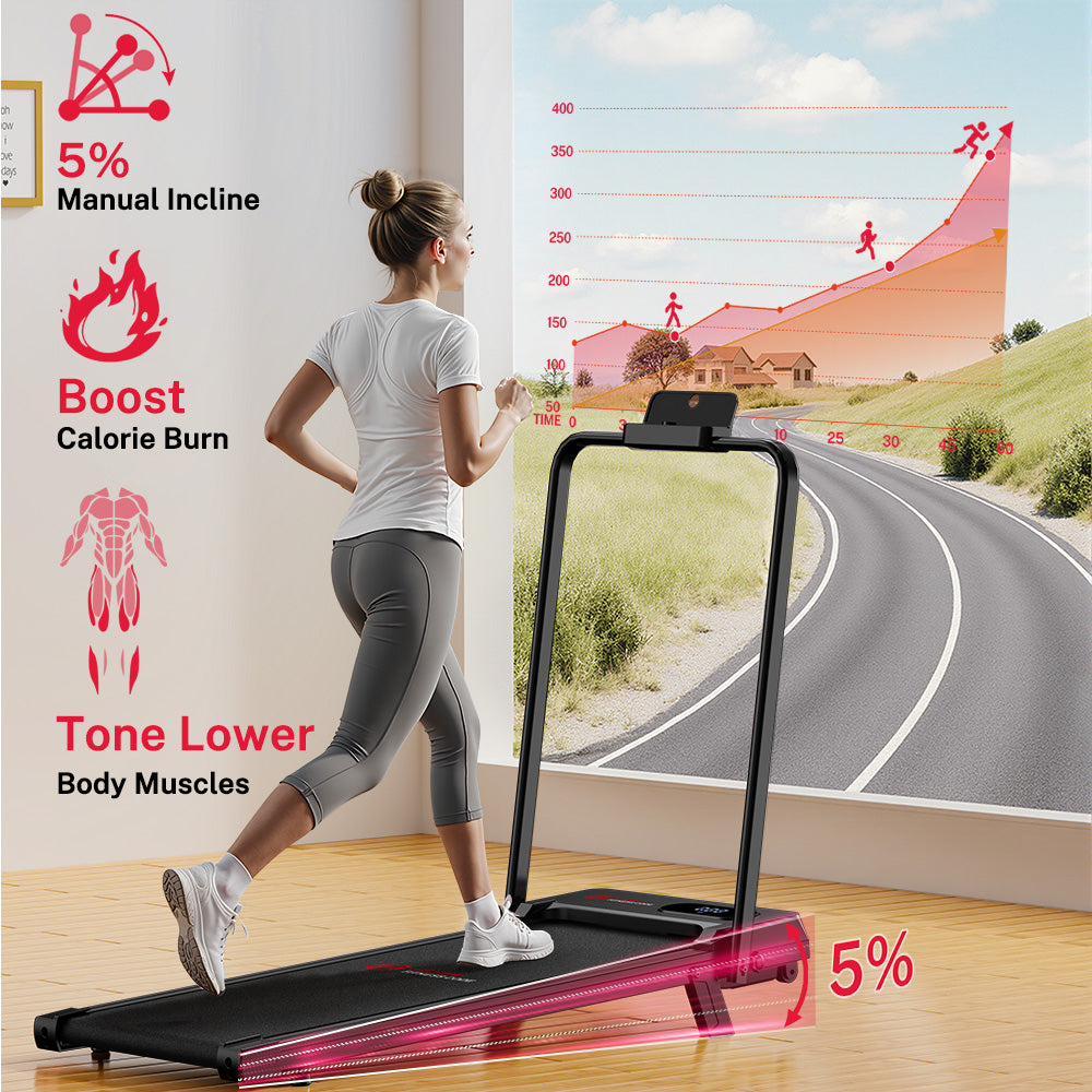 Folding Treadmill S1, Speed 1-6KM/H, 5% Manual Incline