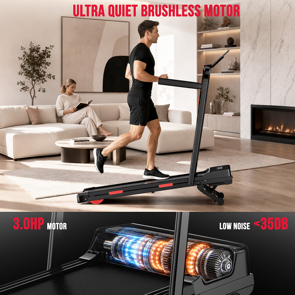 Folding Treadmill Y5 with Brushless Motor, 0%-15% Auto Incline