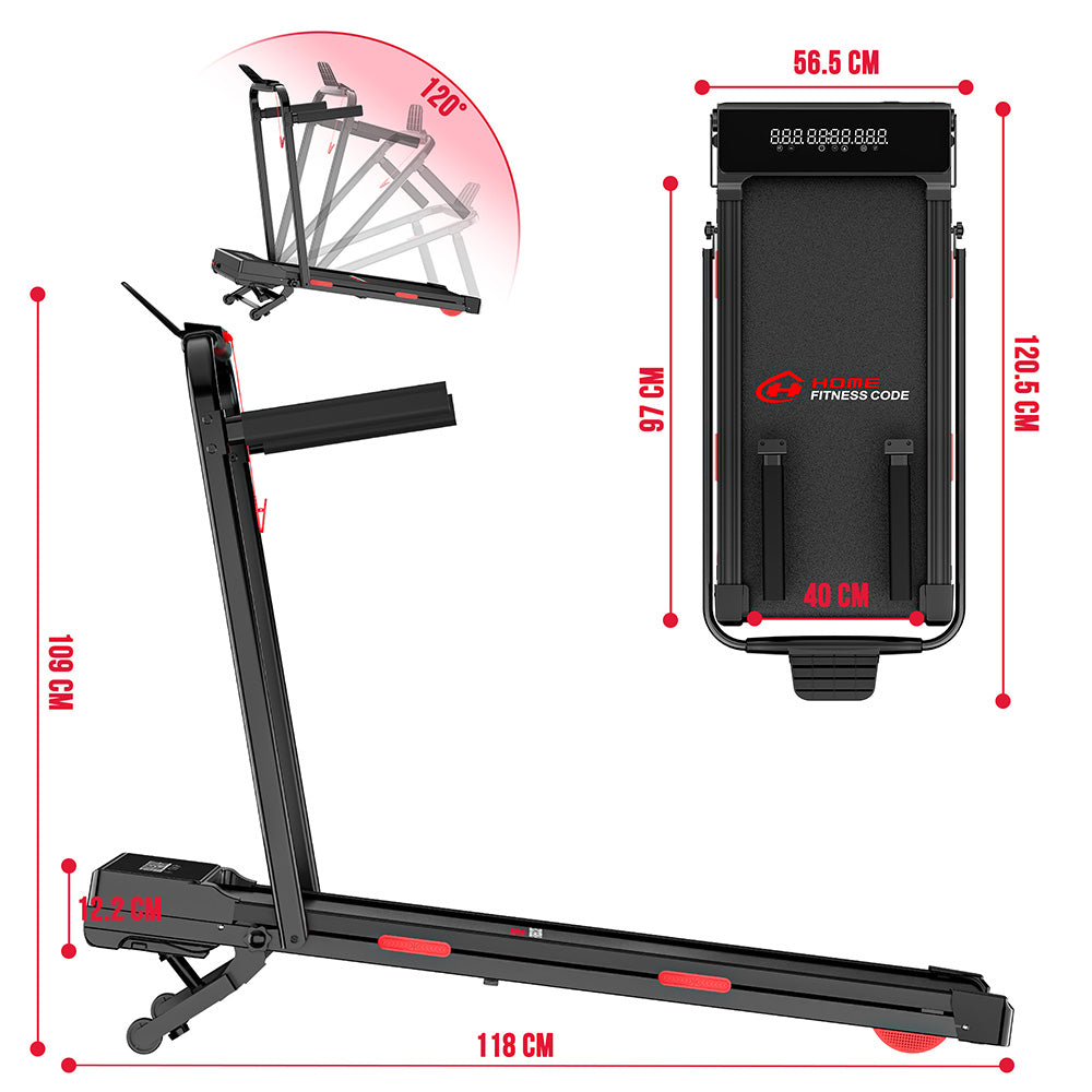 Folding Treadmill Y5 with Brushless Motor, 0%-15% Auto Incline
