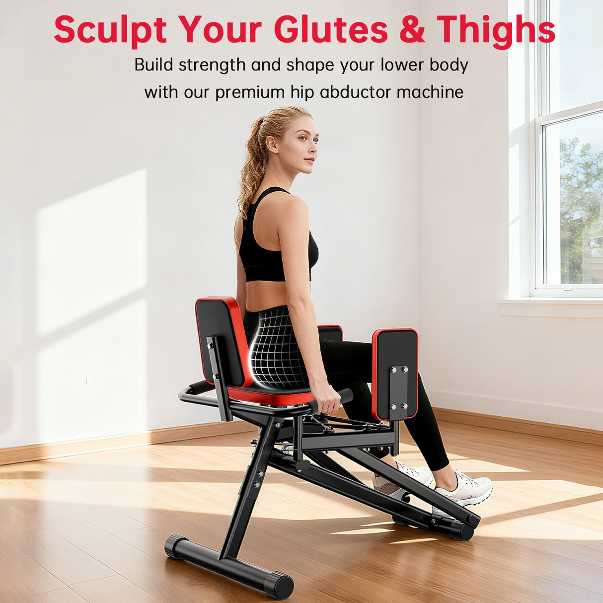 Hip Abductor & Adductor Machine, 2-Level Adjustable Resistance
