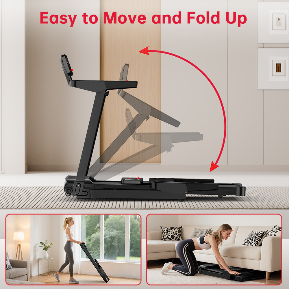 Folding Treadmill Q8 Pro, 1-14KM/H, 20% Auto Incline, Touch Control