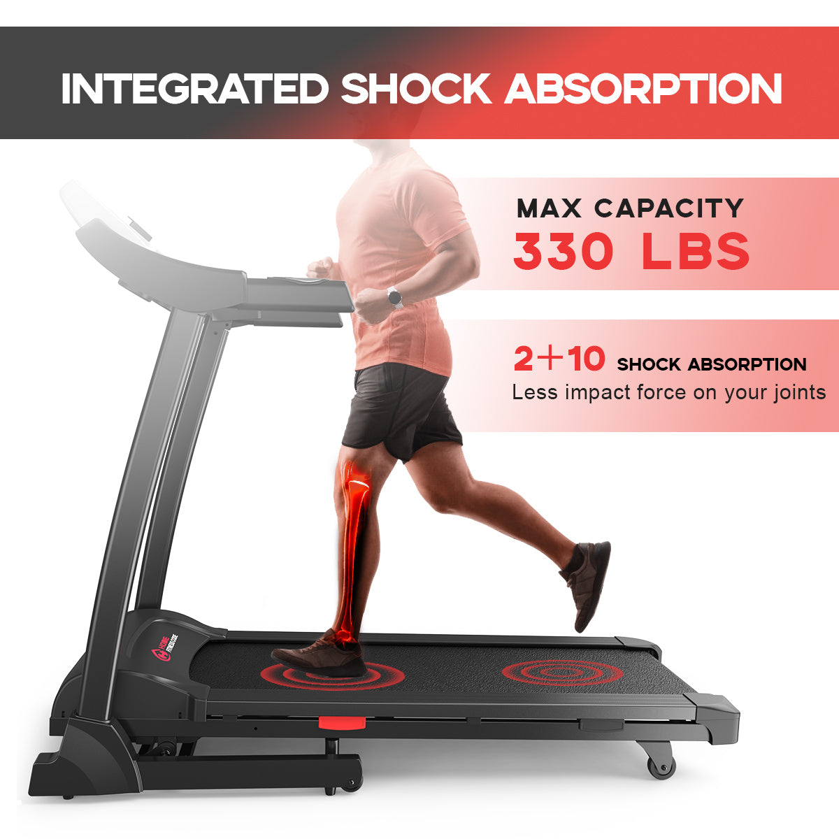 Folding Treadmill TD243B, 1-16KM/H Speed, 0-15% Auto Incline