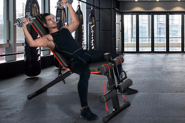 Dumbbell Press on the Weight Bench