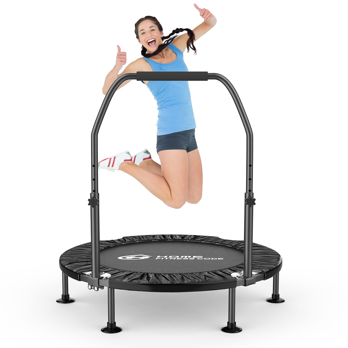38 Mini Exercise Trampoline Folding Fitness Rebounder for Adults & Kids