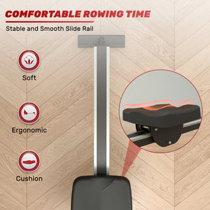 Magnetic Rowing Machine for Home Gym Office Workout 16 Level Adjustable Resistance with LCD Monitor