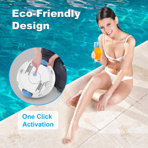 Cordless Robotic Pool Cleaner - Pool Vacuum for Above Ground Pools Powerful Suction Rechargeable Battery