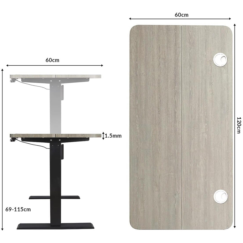 Electric Standing Desk Height Adjustable, 120x60cm