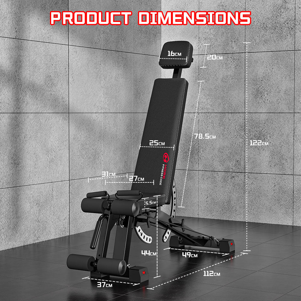 Foldable Workout Bench E1, 14 Back Positions, 540KG Weight Capacity