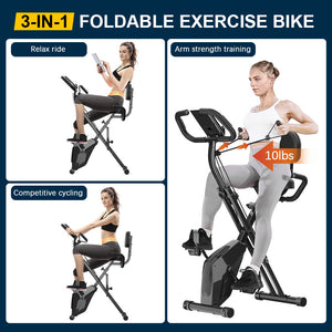 Exercise Bike, Foldable Indoor Cycling Bike Space Saving Foldable Exercise Bike (New Version)