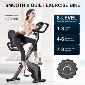 Exercise Bike, Foldable Indoor Cycling Bike Space Saving Foldable Exercise Bike (New Version)