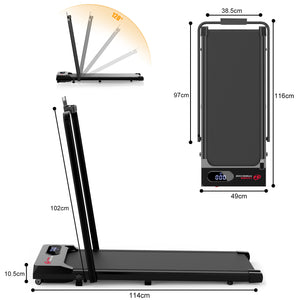 Under Desk Treadmill 1-6KM/H Walking Jogging Machine for Home Office with Folding Option