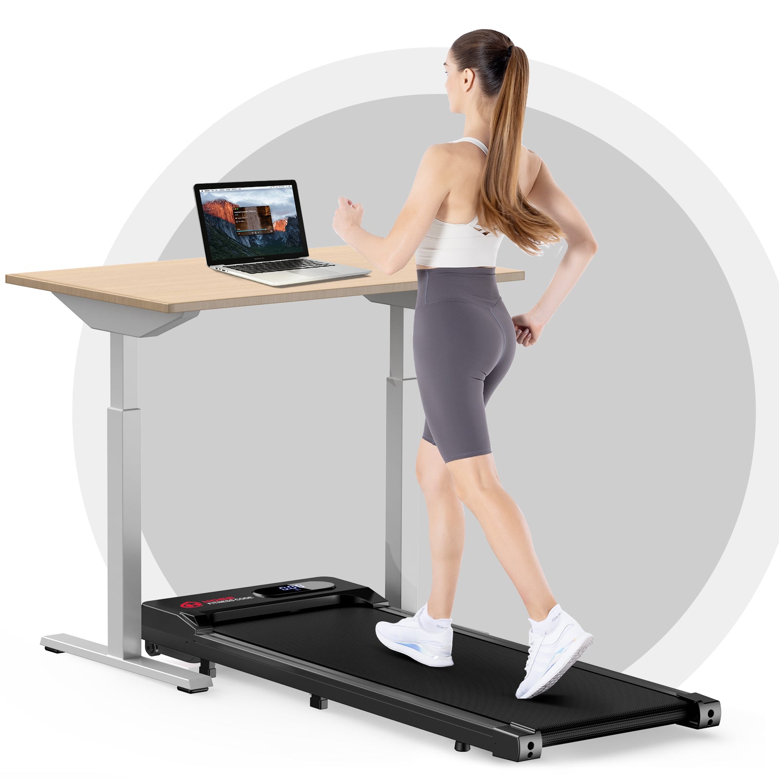 Under Desk Treadmill 1-6KM/H Walking Jogging Machine for Home Office w ...
