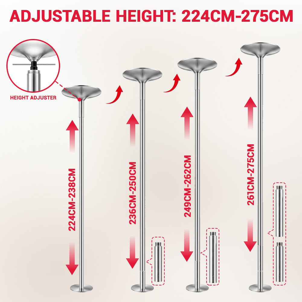 Height Adjustable Fitness Dance Pole Kit