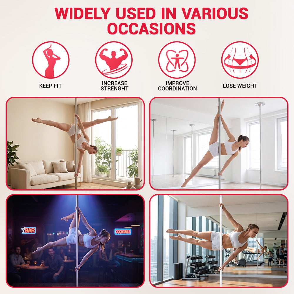 Height Adjustable Fitness Dance Pole Kit