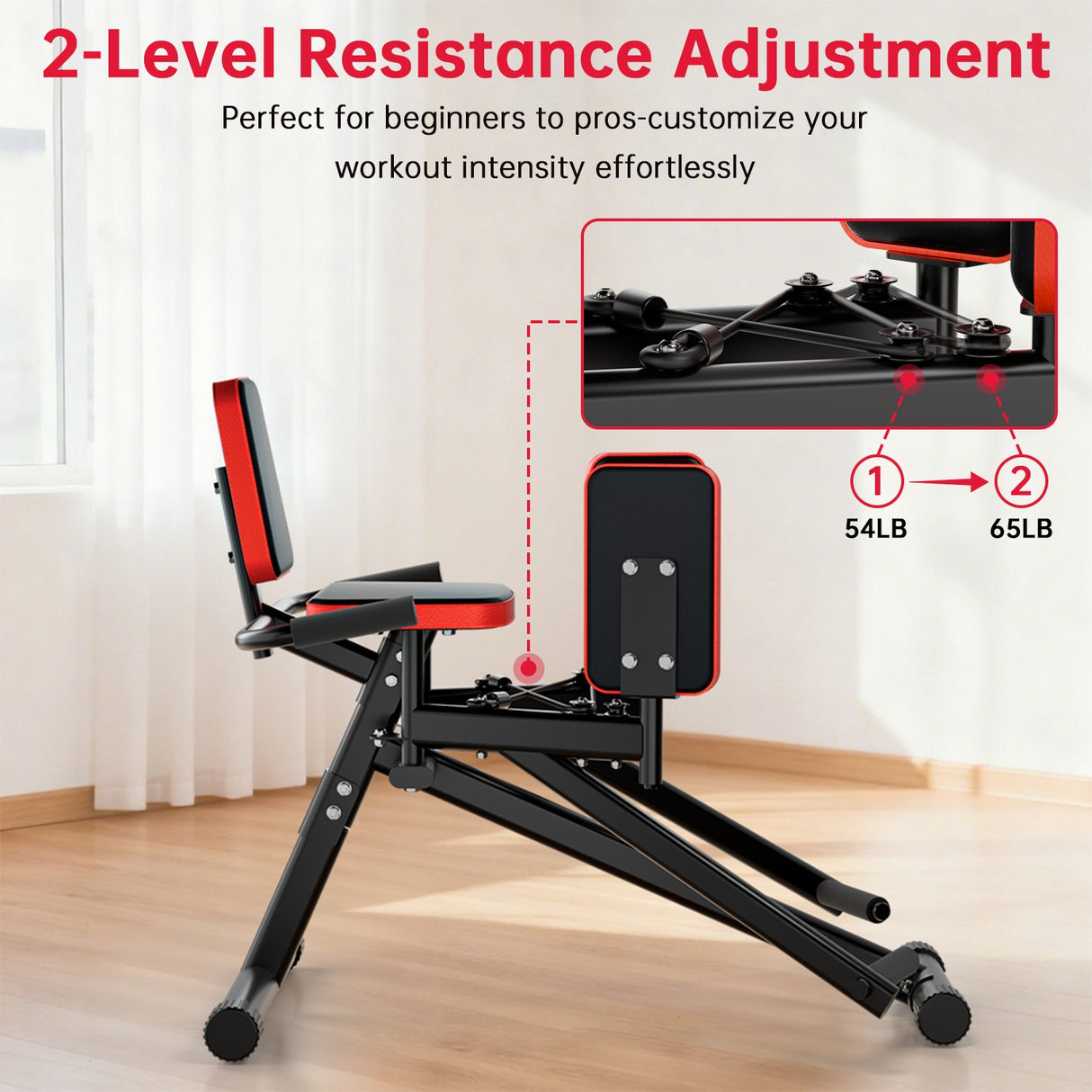 Hip Abductor & Adductor Machine, 2-Level Adjustable Resistance