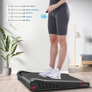Under Desk Walking Pad Motorised Treadmill 1-6KM/H with 5% Incline LED Display Compact Fit for Home and Office