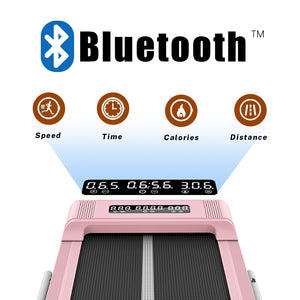 Under Desk Treadmill, 2 in 1 Folding Treadmill, Walking Pad with Bluetooth Speaker, Walking Jogging for Home Office