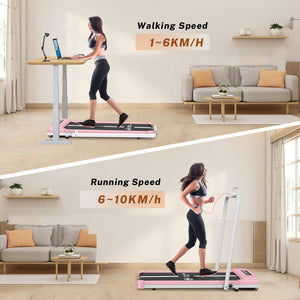 Under Desk Treadmill, 2 in 1 Folding Treadmill, Walking Pad with Bluetooth Speaker, Walking Jogging for Home Office