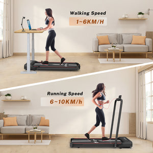 Under Desk Treadmill, 2 in 1 Folding Treadmill, Walking Pad with Bluetooth Speaker, Walking Jogging for Home Office