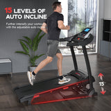 Folding Treadmill TD243B, 1-16KM/H Speed, 0-15% Auto Incline