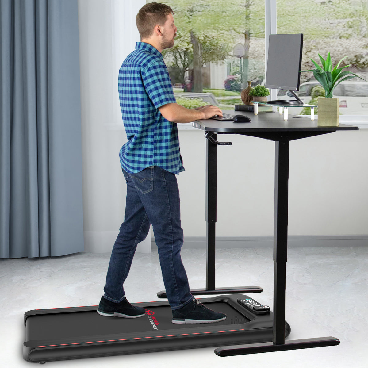 2 in 1 Folding Treadmill, Under Desk Treadmill, 1-10KM/H Walking Joggi -  HomeFitnessCode - UK