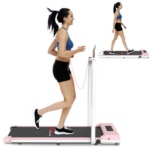 2 in 1 Folding Treadmill, Under Desk Treadmill, Walking Jogging Machine for Home Office