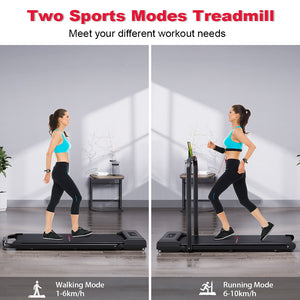 2 in 1 Folding Treadmill, Under Desk Treadmill, Walking Jogging Machine for Home Office