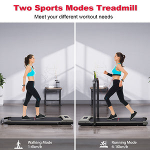 2 in 1 Folding Treadmill, Under Desk Treadmill, Walking Jogging Machine for Home Office