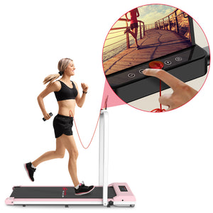 2 in 1 Folding Treadmill, Under Desk Treadmill, Walking Jogging Machine for Home Office
