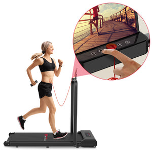2 in 1 Folding Treadmill, Under Desk Treadmill, Walking Jogging Machine for Home Office