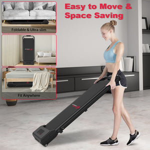 2 in 1 Folding Treadmill, Under Desk Treadmill, Walking Jogging Machine for Home Office