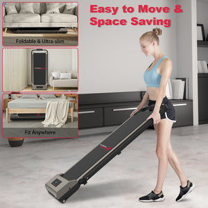 2 in 1 Folding Treadmill, Under Desk Treadmill, Walking Jogging Machine for Home Office
