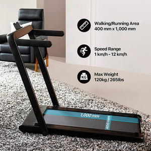Folding Treadmill 2 in 1, 1-12KM/H Treadmill for Home Use with Bluetooth Speaker, Remote Control and LED Display