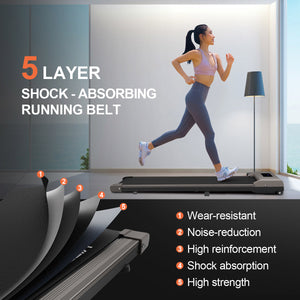 Space Saving Motorised Treadmill 1-10KM/H Walking Machine with LCD Display